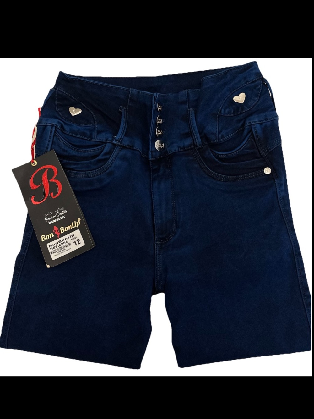 Colombian Buttlifting Tummy Control highwaist Dark Indigo Blue Skinny Jeans SZ 7